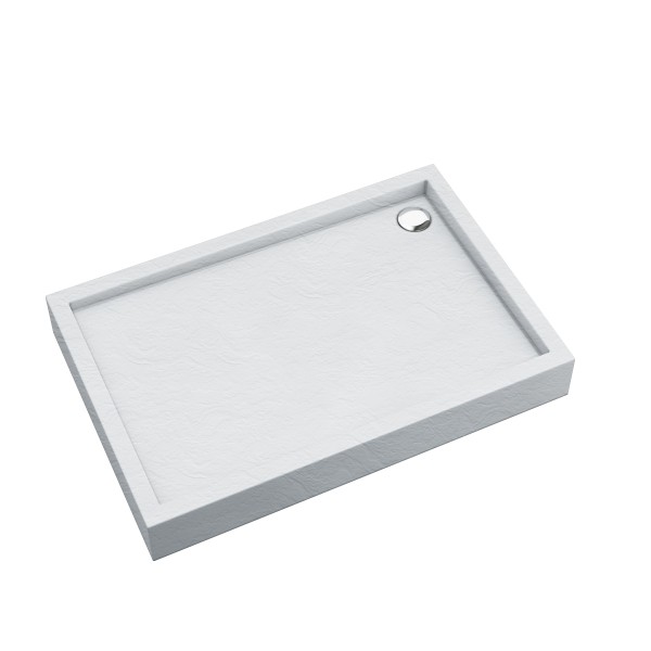 AQUABAD Duschwanne ELEGANA White Stone | Rechteck