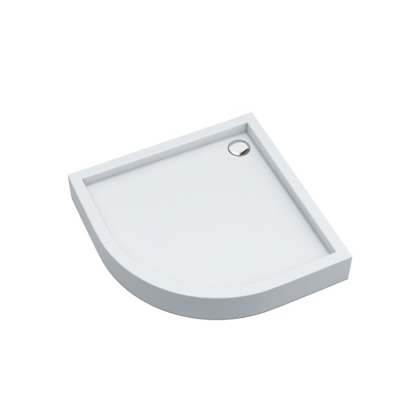 AQUABAD Duschwanne ELEGANA Smooth White | Viertelkreis