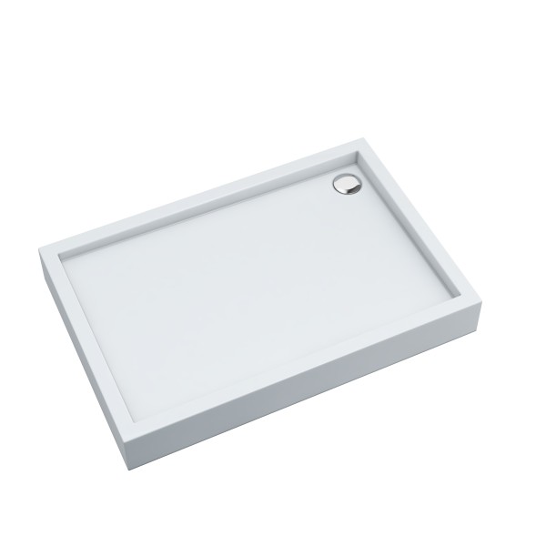 AQUABAD Duschwanne ELEGANA Smooth White | Rechteck
