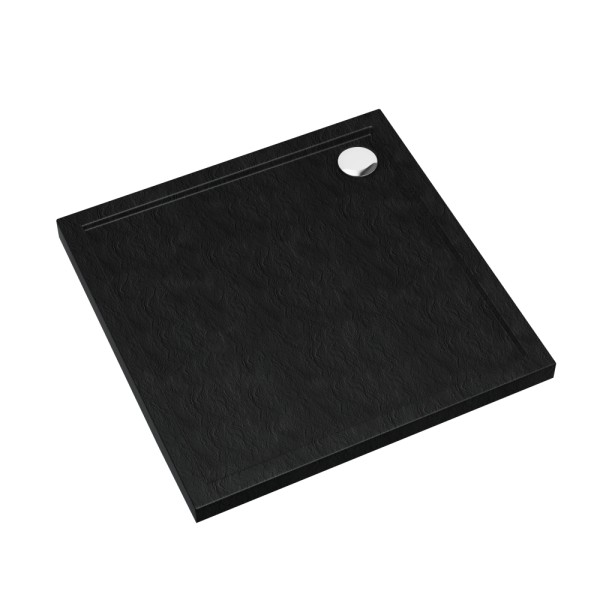AQUABAD Duschwanne Basic Black Stone | Quadrat