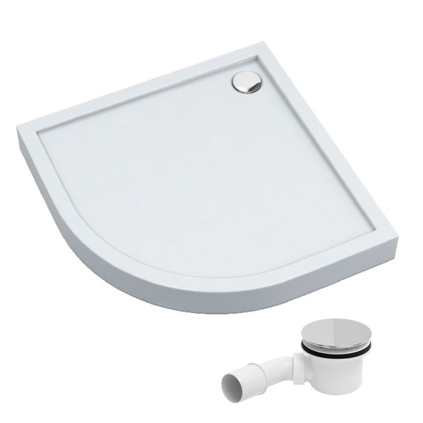 AQUABAD Duschwanne Ultima LeakProtect Smooth White | Viertelkreis