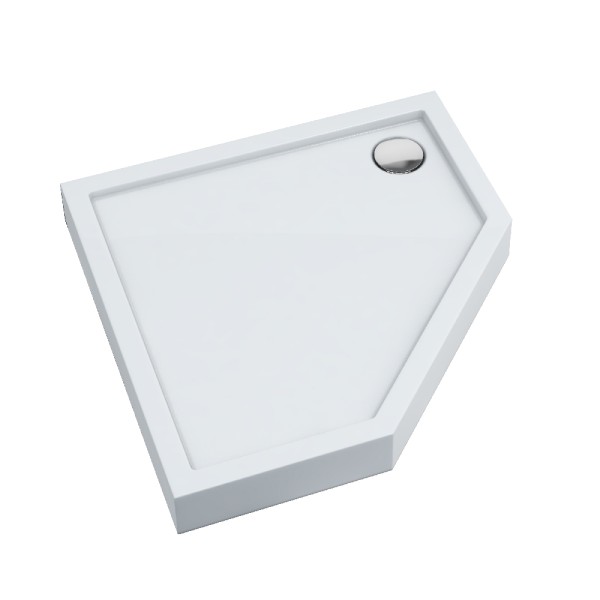 AQUABAD Duschwanne Ultima LeakProtect Smooth White | Fünfeck